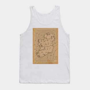 Meteorological vintage style map of Ireland and Northern Ireland Tank Top